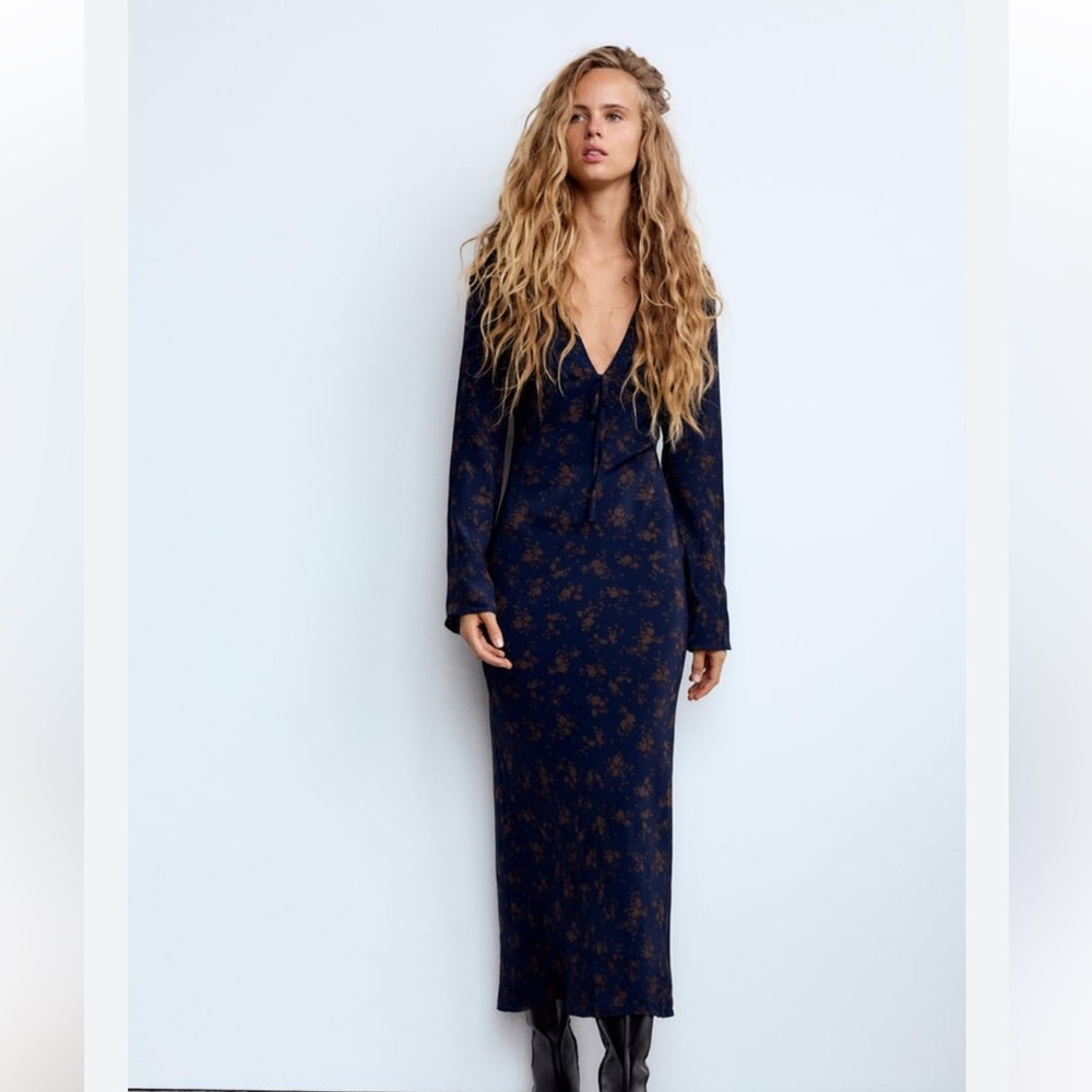 Zara NWT floral print midi dress 3067/271